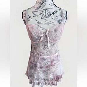 Victoria's Secret Twinkle Wicked Unlined Lace Apron lingerie Medium *Flaws
